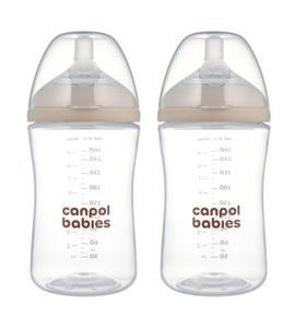 CANPOL BABIES SET LAHVÍ NATURAL SHAPE 260ML 2KS - KOJENECKÉ LAHVE - KRMENÍ