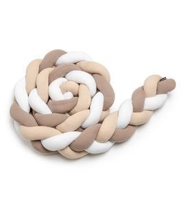 T-TOMI PLETENÝ MANTINEL 180 CM WHITE + BEIGE + MOCCA - MANTINELY - SPINKÁNÍ