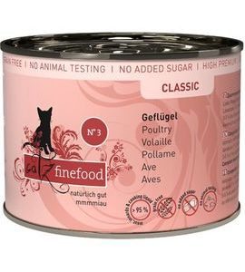 CATZ FINEFOOD KONZERVA CF NO.3 - S DRŮBEŽÍM MASEM 200G - KONZERVY PRO KOČKY - CHOVATELSKÉ POTŘEBY MALVÍKZOO