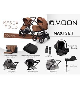MOON RESEA FOLD MAXI SET - COGNAC - KOMBINACE S PŘÍSLUŠENSTVÍM - KOČÁRKY A PŘÍSLUŠENSTVÍ