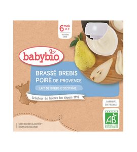 BABYBIO SVAČINKA Z OVČÍHO MLÉKA HRUŠKA 4X85 G - OVOCE/DEZERTY - KRMENÍ