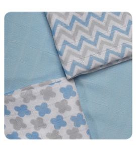 KIKKO BAMBUSOVÉ UBROUSKY XKKO BMB 30X30 SCANDINAVIAN BABY BLUE MIX 9KS - LÁTKOVÉ UBROUSKY - PŘEBALOVÁNÍ