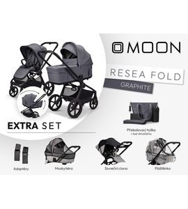 MOON RESEA FOLD EXTRA SET - GRAPHITE - KOMBINACE S PŘÍSLUŠENSTVÍM - KOČÁRKY A PŘÍSLUŠENSTVÍ
