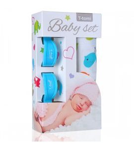T-TOMI BABY SET BAMBUSOVÁ OSUŠKA S POTISKEM + KOČÁRKOVÝ KOLÍČEK - HÁČKY, POPRUHY A KOLÍČKY - KOČÁRKY A PŘÍSLUŠENSTVÍ