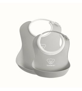 BABYBJORN BABYBJÖRN SET BRYNDÁKŮ 2 KS VELKÝ A MALÝ ŠEDÝ - BRYNDÁKY - KRMENÍ