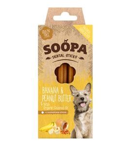 Soopa Pets Dentální tyčinky s banánem a arašídovým máslem 100 g
