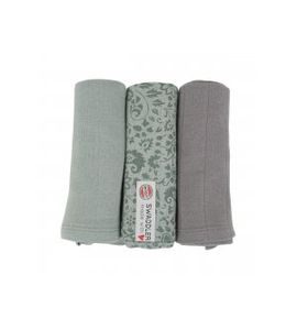 LODGER SWADDLER FLOWER TRIBE 3BALENÍ 70 X 70 CM SILT GREEN - LÁTKOVÉ PLENY SKLÁDANÉ - PŘEBALOVÁNÍ