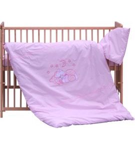 SCARLETT DĚTSKÉ POVLEČENÍ 2-DÍLNÉ MĚSÍČEK RŮŽOVÉ 100X135CM - POVLEČENÍ DO POSTÝLKY - SPINKÁNÍ