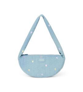 STUDIO NOOS DENIM MINI CROSS BODY BAG | HEARTS LIGHT BLUE HEARTS - DOPLŇKY - PRO MAMINKY