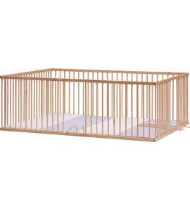 SCARLETT DĚTSKÁ DŘEVĚNÁ OHRÁDKA SCARLETT S LUXUSNÍ OMYVATELNOU ŽÍNĚNKOU D-ŠEDÁ, BUK 200 X 140 X 70CM - OHRÁDKY - KOUPÁNÍ A ZDRAVÍ