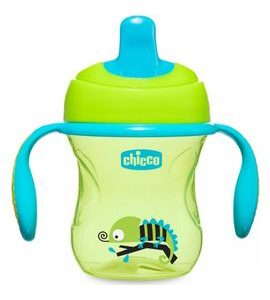 CHICCO HRNEČEK TRÉNUJEME S DRŽADLY 200ML ZELENÝ 6M+ - DĚTSKÉ HRNEČKY - KRMENÍ