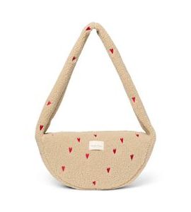 STUDIO NOOS TEDDY MINI CROSS BODY BAG ECRU HEARTS - ORGANIZÉRY A KOŠÍKY - KOČÁRKY A PŘÍSLUŠENSTVÍ