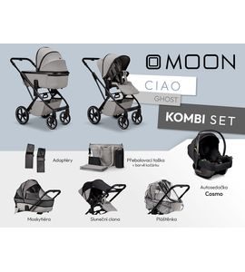 MOON CIAO KOMBI SET - GHOST - KOMBINACE S PŘÍSLUŠENSTVÍM - KOČÁRKY A PŘÍSLUŠENSTVÍ