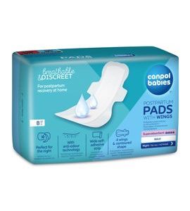 CANPOL BABIES POPORODNÍ VLOŽKY S KŘIDÉLKY NOČNÍ 8KS - POPORODNÍ VLOŽKY - PRO MAMINKY