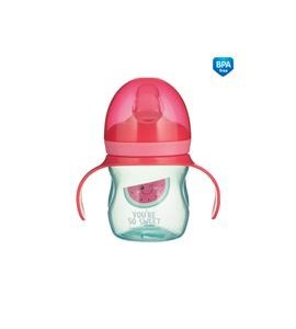 CANPOL BABIES TRÉNINKOVÝ HRNÍČEK SE SILIKONOVÝM PÍTKEM A ÚCHYTY SO COOL MELOUN 150 ML - DĚTSKÉ HRNEČKY - KRMENÍ