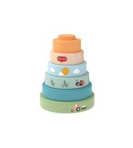 TINY LOVE NASAZOVACÍ KROUŽKY DŘEVĚNÉ FARMERS FUNDAY - STOHOVACÍ HRAČKY - PRO DĚTI