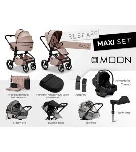 MOON RESEA 2.0 MAXI SET - SAND - KOMBINACE S PŘÍSLUŠENSTVÍM - KOČÁRKY A PŘÍSLUŠENSTVÍ