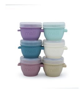MELII SILIKONOVÉ KELÍMKY NA POTRAVINY SNAP&GO 59 ML - 6KS - LUXE PASTELOVÉ - USKLADNĚNÍ JÍDLA - KRMENÍ