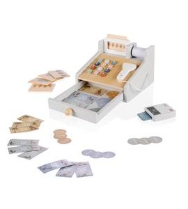 ZOPA DŘEVĚNÁ POKLADNA SET - MOTORICKÉ A HRY - PRO DĚTI