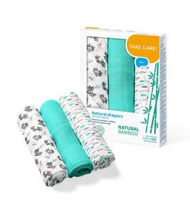 BABYONO PLENY BAMBUSOVÉ 3 KS - LÁTKOVÉ PLENY ALL IN ONE - PŘEBALOVÁNÍ