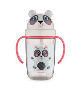 CANPOL BABIES HRNÍČEK SE SILIKONOVOU SLÁMKOU HELLO LITTLE BÉŽOVÝ 400ML - DĚTSKÉ HRNEČKY - KRMENÍ