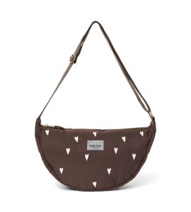 STUDIO NOOS PUFFY MINI FANNY PACK KABELKA BROWN HEARTS - ORGANIZÉRY A KOŠÍKY - KOČÁRKY A PŘÍSLUŠENSTVÍ