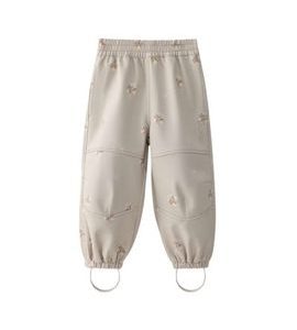 LEOKID SOFTSHELLOVÉ KALHOTY VIC SILVER CLOUD FLOWER VEL. 110 - KALHOTKY A TEPLÁČKY - PRO DĚTI