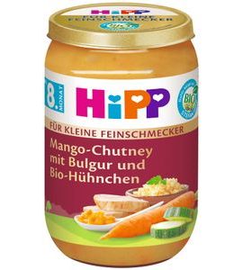 HIPP BIO "MALÝ GURMÁN" MANGO CHUTNEY S BULGUREM A KUŘECÍM MASEM A ZELENINOU - MASO/ZELENINA - KRMENÍ