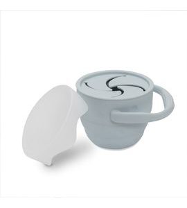 INTERBABY SKLÁDACÍ SILIKONOVÝ HRNEK NA SVAČINKU - MODRÝ - DĚTSKÉ HRNEČKY - KRMENÍ