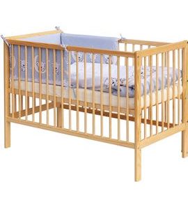 SCARLETT DĚTSKÁ POSTÝLKA S KOMPLETNÍ VÝBAVOU SCARLETT 120 X 60 CM - TORO - ŠEDÁ - DŘEVĚNÉ POSTÝLKY - SPINKÁNÍ