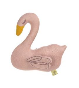 LÄSSIG KNITTED TOY WITH RATTLE/CRACKLE LITTLE WATER SWAN - HRKÁLKY - PRO DĚTI