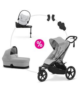 CYBEX SET 6V1 AVI SPIN FOG GREY + COT S + CLOUD G + BASE G + ADAPTÉRY 2025 - DVOJKOMBINACE - KOČÁRKY A PŘÍSLUŠENSTVÍ