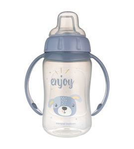 CANPOL BABIES HRNEČEK TRÉNINKOVÝ CUTE ANIMALS SE SILIKONOVÝM PÍTKEM 320ML PEJSEK - DĚTSKÉ HRNEČKY - KRMENÍ