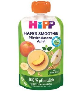 HIPP BIO 100% ROSTLINNÉ OVESNÉ SMOOTHIE – JABLKO – BROSKEV – BANÁN 120 ML - EXPIRACE 28.2.2026 - KAPSIČKY - KRMENÍ