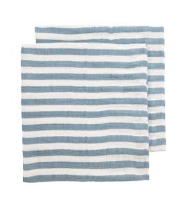 MEYCO MUŠELÍNOVÉ PLENY FAT STRIPE 120X120 CM 2-BALENÍ - JEANS BLUE - LÁTKOVÉ PLENY ALL IN ONE - PŘEBALOVÁNÍ