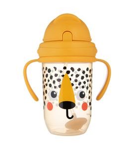 CANPOL BABIES HRNEČEK NEVYLÉVACÍ SE SLÁMKOU A ZÁVAŽÍM BABIESBOO 270ML GEPARD - DĚTSKÉ HRNEČKY - KRMENÍ