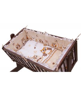SCARLETT SOUPRAVA DO KOLÉBKY SOVIČKA BÉŽOVÁ - POVLEČENÍ DO POSTÝLKY - SPINKÁNÍ
