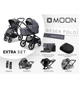 MOON RESEA FOLD EXTRA SET - GRAPHITE - KOMBINACE S PŘÍSLUŠENSTVÍM - KOČÁRKY A PŘÍSLUŠENSTVÍ