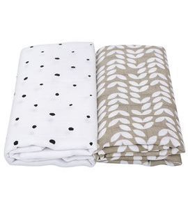 MOTHERHOOD PŘIKRÝVKA A ZAVINOVAČKA MUŠELÍNOVÁ PREMIUM 2 KS BEIGE CLASSICS 100X120 CM - DĚTSKÉ DEKY PRO MIMINKA - SPINKÁNÍ