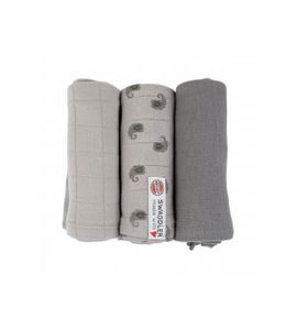 LODGER SWADDLER FLAME TRIBE 3BALENÍ 70 X 70 CM MIST - LÁTKOVÉ PLENY SKLÁDANÉ - PŘEBALOVÁNÍ