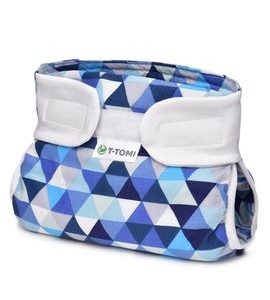 T-TOMI ORTOPEDICKÉ ABDUKČNÍ KALHOTKY - SUCHÝ ZIP BLUE TRIANGLES (DO 3KG) - PLENKOVÉ KALHOTKY - PŘEBALOVÁNÍ