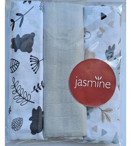 JASMINE MUŠELÍNOVÉ PLENY SADA MIX UNISEX2 3KS - LÁTKOVÉ PLENY SKLÁDANÉ - PŘEBALOVÁNÍ