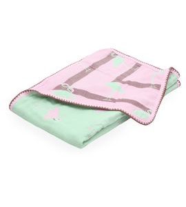 SCAMP DEKA 6-VRSTVÁ,BAVLNA (GREEN ROSE FLAMINGO) - DĚTSKÉ DEKY PRO MIMINKA - SPINKÁNÍ