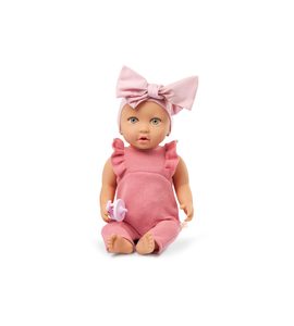 LULLA BABY PANENKA 35 CM V OVERALU S ČELENKOU PINK - PANENKY - PRO DĚTI