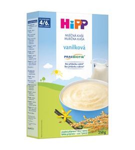 HIPP MLÉČNÁ PRVNÍ KAŠE VANILKOVÁ PRAEBIOTIK 250G - EXPIRACE 31.7.2026 - KAŠE - KRMENÍ