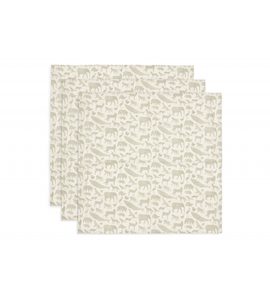 JOLLEIN PLENY 3 KS 70X70 CM ANIMALS OLIVE GREEN - LÁTKOVÉ PLENY ALL IN ONE - PŘEBALOVÁNÍ