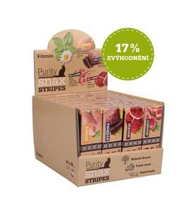 FITMIN PURITY SNAX STRIPES POCHOUTKA PRO KOČKY BOX 24X35 G - SUŠENÉ MASO PRO KOČKY - CHOVATELSKÉ POTŘEBY MALVÍKZOO