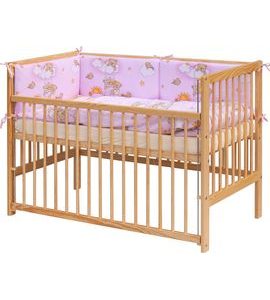 SCARLETT DĚTSKÁ POSTÝLKA S KOMPLETNÍ VÝBAVOU SCARLETT 120 X 60 CM - MRÁČEK - RŮŽOVÁ - DŘEVĚNÉ POSTÝLKY - SPINKÁNÍ