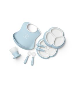 BABYBJÖRN 8 DÍLNÝ JÍDELNÍ SET PUDROVĚ MODRÝ - VÝHODNÉ SADY - KRMENÍ