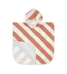 LÄSSIG PONČO STRIPES CLAY/SEA SALT - UV OBLEČENÍ - PRO DĚTI